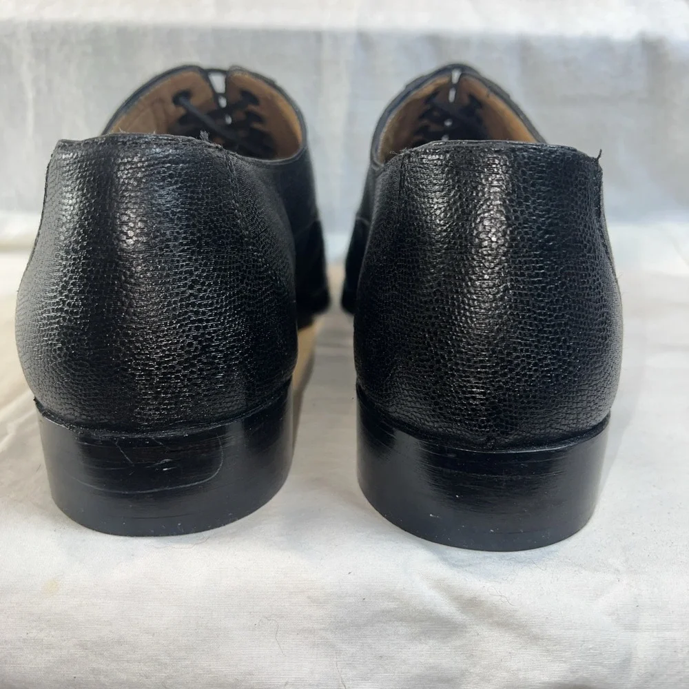 Steve Madden P-Scales Oxford Black Leather Snake Print Lace Up Shoes Size 8